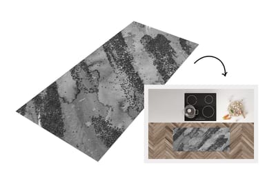 Keukenloper - Loper keuken - Zilver - Glitter - Abstract - 120x50 cm - Keukenloper vinyl