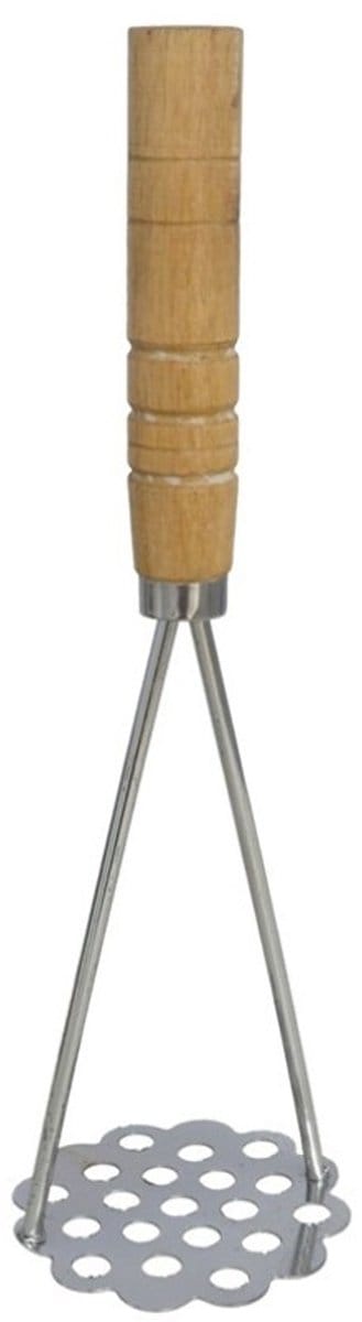 Gerimport Aardappelstamper/pureestamper - metaal/hout - keuken gerei - 25 cm