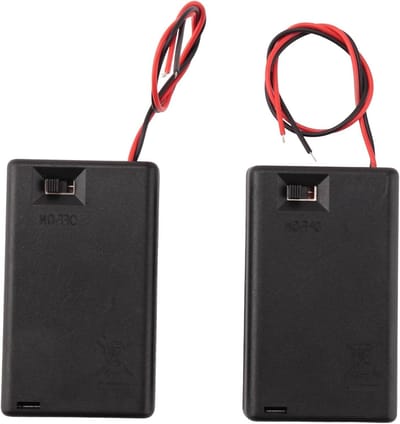 Batterij Houder - Batterij Case Box - Apparaten Voeden - Met Aan/Uit Schakelaar - 3 x AAA - Zwart