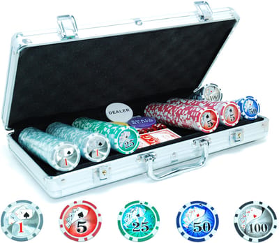 Pokerfiches koffer Laser 300 fiches 115 grams