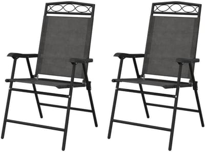 Eleganz Inklapbare tuinstoelen, set van 2 van staal en textileen, licht, weerbestendig en ruimtebesparend, ideaal voor terras, balkon of tuin