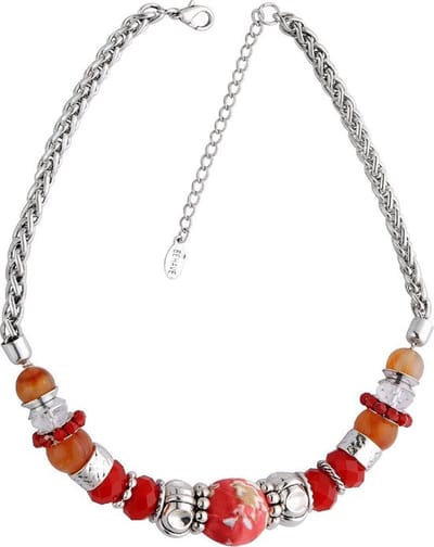 Behave - Ketting met decoratieve kralen - Trendy sieraden - Nikkelvrij - 43 cm + 6,5 cm verlengketting