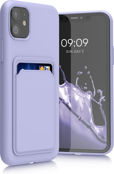 kwmobile telefoonhoesje geschikt voor Apple iPhone 11 - Hoesje met pasjeshouder - TPU case in lavendel