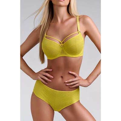 Marlies Dekkers Space Odyssey Citrus Yellow Lace Balcony Bra Size: 70D | Bras Outlet | Dames | Geel