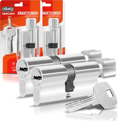 Dailygoods- Slotcilinder Set van 2 Gelijksluitend - Cilinderslot - Deurslot - Inclusief 10 Sleutels - Lengte 60 mm - Veiligheidsklasse 2