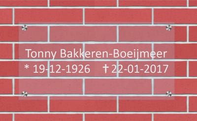 Glazen grafbordje met naam en datum - naambordje - datumbordje - grafbordje - grafdecoratiebordje