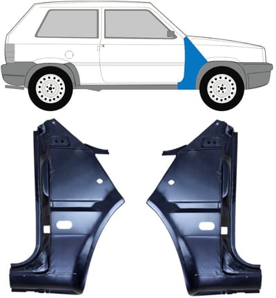 Voorste spatbord voor Fiat Panda 1980-2002 / Links + Rechts / Set