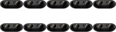 Spot Armatuur 10 Pack - Pragmi Zano Pro - GU10 Inbouwspot - Ovaal Dubbel - Zwart - Aluminium - Kantelbaar - 185x93mm