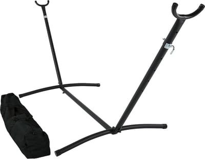 Draagbare hangmatstandaard van Braziliaans staal met draagtas - hangmatframe met draagvermogen 181,4 kg - hangmatframe zwart
