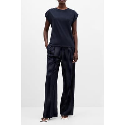 French Connection Rallie Pleated Shoulder Tee Navy Maat: XL | Tops Outlet | Dames | Blauw