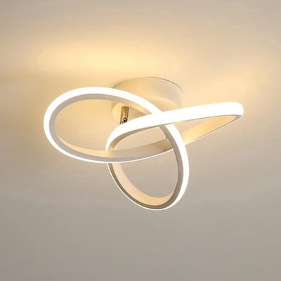 Moderne LED Plafondlamp - 22W 2500LM 3000K Diameter 25 Cm Warm Wit met Gebogen Design - Half Inbouw Plafondverlichting voor Slaapkamer & Badkamer - Energiezuinige Keukenlamp