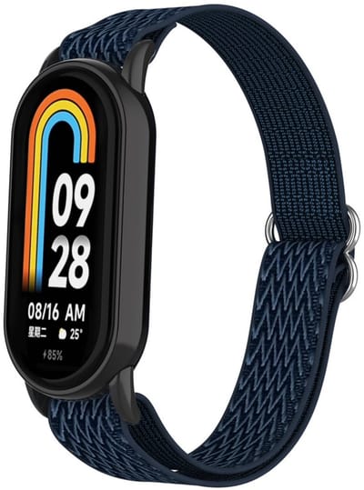 Nylon bandje - geschikt voor Xiaomi Mi Band 10 / 9 / 8 / Xiaomi Smart Band 10 / 9 / 8 - gespsluiting - donkerblauw