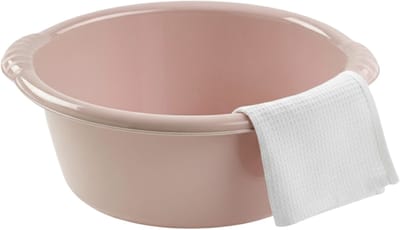 Plasticforte Afwasteil - afwasbak - rond - 10 liter - beige - kunststof - 38 x 15 cm - opvang emmer - Huishouden