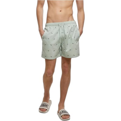 Urban Classics - Embroidery Zwemshorts - 3XL - Mintgroen/Blauw