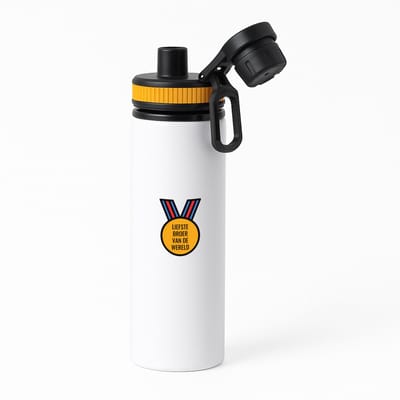 Hacebo® - liefste broer van de wereld waterfles met draaidop oranje - Broer - de liefste broer - verjaardagscadeau - verjaardag - cadeau - cadeautje voor broer - broer artikelen - kado - geschenk - gift - water fles - 850ML