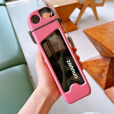 350ML Vierkante Dubbelwandige Plastic Waterfles Met Rietje BPA-vrij Draagbaar Hoge Temperatuur Bestendig Waterbeker Valbestendig Nieuwste 301-400ml