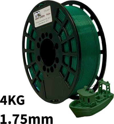Groen PLA+ 4kg 3D Printer Filament 1.75 mm - Hoge Kwaliteit en Duurzaam - Compatibel met Creality, Bambu Lab, Esun en Andere 3D Printers - Voor 3D Printen van Prototypes, Modellen, Accessoires - voor Professioneel en Thuisgebruik