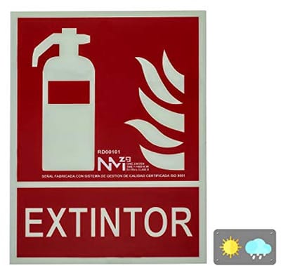 Brandblusser PVC 0,7 mm, 21 x 30 cm, klasse B voor binnen en buiten