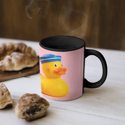 Magische Mok - Foto op Warmte Mokken - Koffiemok - Matroos - Eend - Roze - Magic Mok - Beker - 350 ML - Theemok