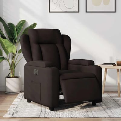 vidaXL - Fauteuil - verstelbaar - elektrisch - stof - donkerbruin