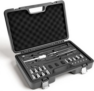 SnelShoppen - 28-Delige Set Injector Seal Seats Mill, Toolset voor het Schoonmaken van Diesel Injectoren, Inclusief 13 Snijbladen en 19mm Injector Cut
