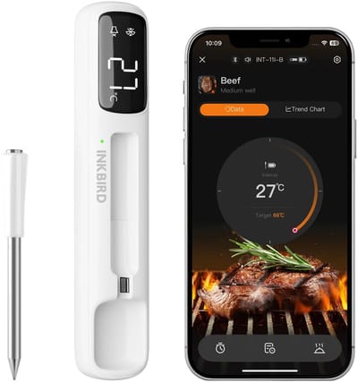 HOB Vleesthermometer - BBQ Thermometer - Oventhermometer - Vlees Thermometer - Vleesthermometer Draadloos -Bluetooth - Waterproof