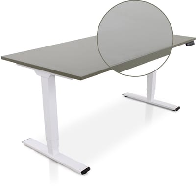 Lineaflex MRC COMFORT Zit-Sta Bureau – Elektrisch Verstelbaar – 160x80 cm – Blad Forest Green – Wit Frame – ARBO Norm NEN-EN 527 – Met memorybediening – 100 KG Draagvermogen – 130 cm Hoog