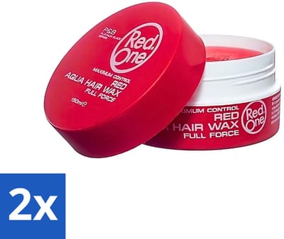 Red One - Haarwax - Red - Aqua Hair Wax - Voor Stevige Styling & Glanzend Resultaat - 150 ml - Voordeelverpakking - 2 stuks