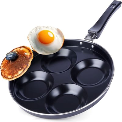 Eierpan Antiaanbaklaag 4 Gaten 25 cm - Omeletpan - Egg Koekenpan - Pannenkoekenpan - Pancake