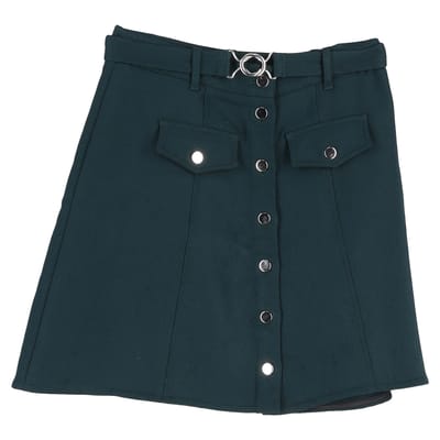 Maje Jibrali minirok met knoopjes in groene polyester