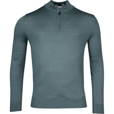 Thomas Maine Trui Fine Merino Skipper Half Zip Single Knit Grijsblauw / male