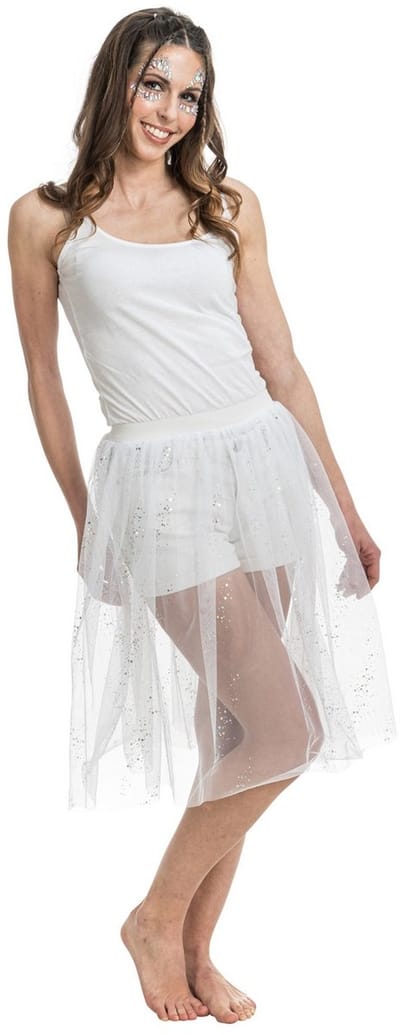 Witte Doorzichtige Summer Festival Rok Vrouw