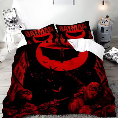 Dekbedovertrek Cartoon B-Batmans Kussensloop Beddengoed Set Volwassen Jongen Meisje Slaapkamer Decoratie Kinder Cadeau Enkel Dubbel Groot Formaat US Queen(228*228cm)3pcs