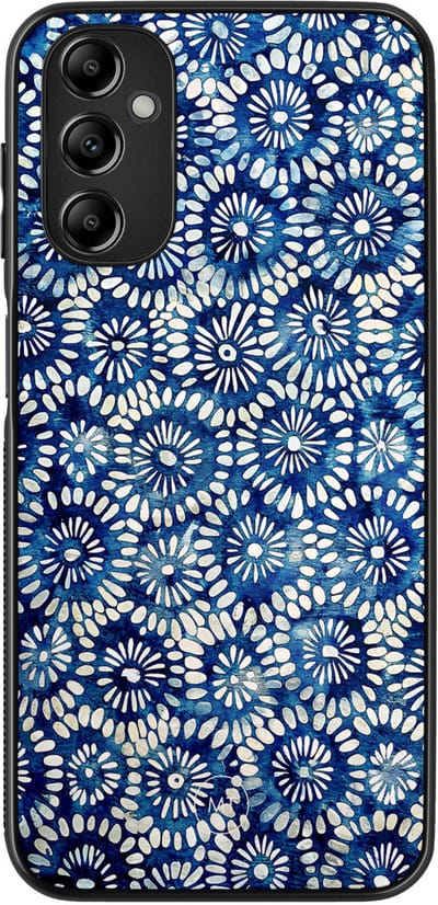 Hoesje geschikt voor Samsung Galaxy A14 5G - Azure daisies - TPU Hard Case Backcover - Blauw - Mooie Telefoonhoesjes