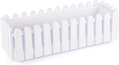 Bloembak wit Istanbul 9L voor vensterbank & balkon 55x20 met waterdrainage