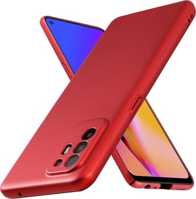Cadorabo Hoesje geschikt voor Oppo A94 5G in METAAL ROOD - Hard Case Cover beschermhoes in metaal look tegen krassen en stoten