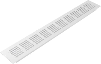 Ventilatierooster 400x60 mm Wit Aluminium - Rechthoekig Ventilatie Rooster voor Vloer, Muur of Deur