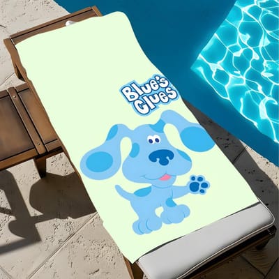 Cartoon Blue's Clues & You! Handdoek Handdoek Zacht Zwembad Cadeau Voor Reizen Sportschool Douche Koel Kamperen Sneldrogend Sport Grote Strandhanddoek 60x35CM