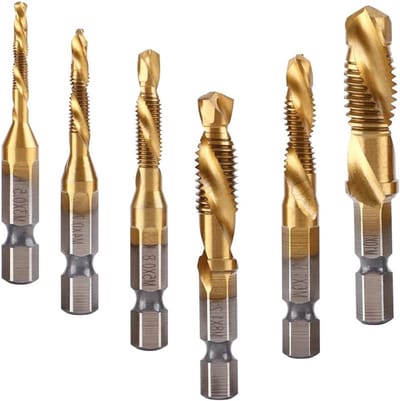 Professionele Taps en Metaaldraadboren Set voor Aluminium, Koper, Kunststof en Hout - M3 tot M10, 1/4 Inch, Titanium Coating voor Duurzaamheid