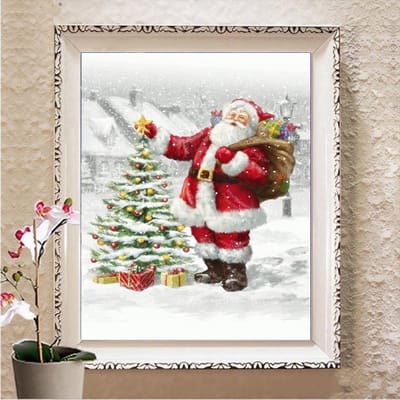 Peinture diamant à faire soi-même, paysage d'hiver, mosaïque de diamants, château, décoration d'intérieur, broderie, paysage, art diamant Full Square 20X30CM