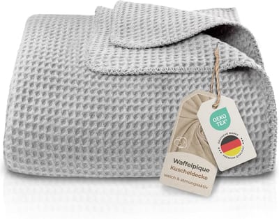 Wafel Piqué Katoenen Deken 150x200 cm - Zacht en Warm - Ademend - OEKO-TEX Gecertificeerd