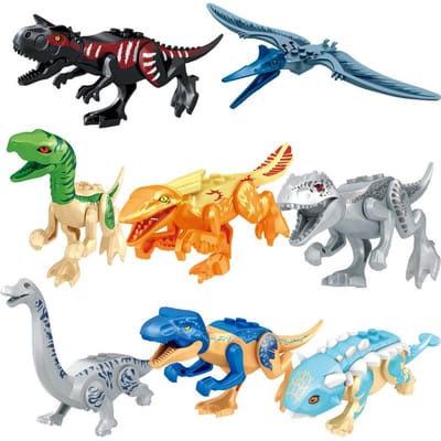 Ensemble de Briques de Construction Dinosaures Jurassiques, Modèle 3 World Park, T-Rex Blanc Dino Breakout, Mosasaure Vélociraptor Animal,
