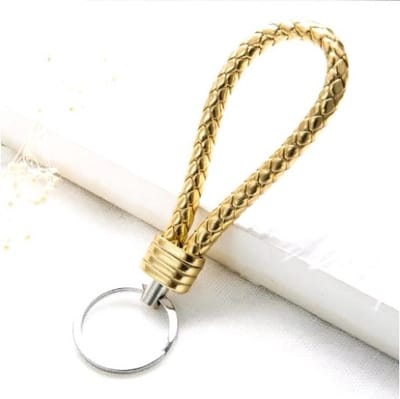 New Age Devi - Goudkleurige Sleutelhanger van Leer - Goudkleurig