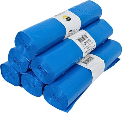 100x LDPE Afvalzakken 65/25 x 140 cm (240L) Containerzakken Blauw – Type 70 op rol