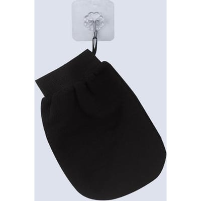 Serviette de Gommage, Sable Fin, Gommage du Dos Double Face, Outil de Bain et de Gommage, Serviette de Massage Noire, Gants de Douche Exfoliants black white