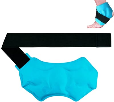 Ijspakking - Enkelijspakking - Herbruikbaar - Geschikt voor verstuikingen - Verlicht pijn - Vermindert zwelling - Blauw - 26,5*15,5*2 cm, verband 45 cm