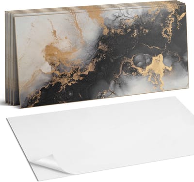Coloray Plaktegels - Abstract patroon met vlekken Wandtegel Zelfklevend - 60 cm x 30 cm - Zwart Plaktegels - 6 stuks - Rechthoek PVC Tegels - Plaktegels Keuken - Zelfklevende Vloertegels Badkamer - Vinyl Tegels - Zelfklevende Wandtegels