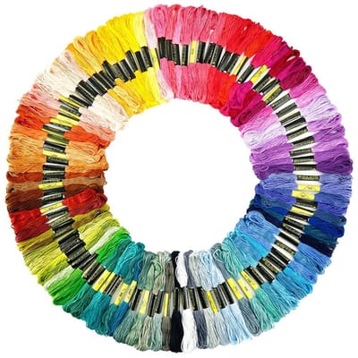 Borduurgaren, set van 100 kleuren, 5 meter borduurgaren, floss, meerkleurig, zacht, borduurwerk, knutselen, vrije tijd, kunst, kruissteek, naaigaren, haken voor vriendschapsbanden, borduurwerk