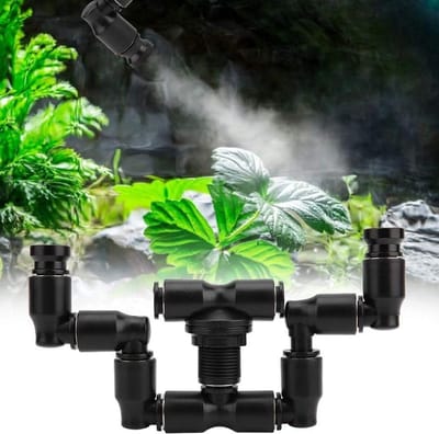 Reptielen Vernevelaar - Terrarium Mistmaker - Luchtvochtigheid Verhogen - Dubbele Spruekop - 360 Graden - Zwart