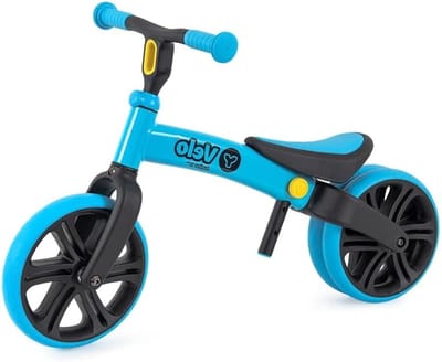 Loopfiets Junior - Kinderfiets Balansfiets - Leren Fietsen - Dubbel Achterwiel - 12 Inch Wielmaat - Blauw